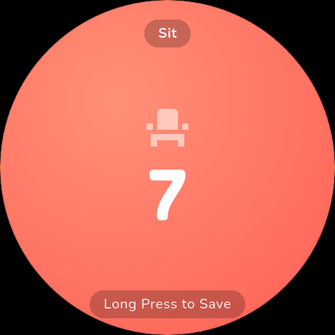 Paw Clicker clicker session on a Wear OS smartwatch